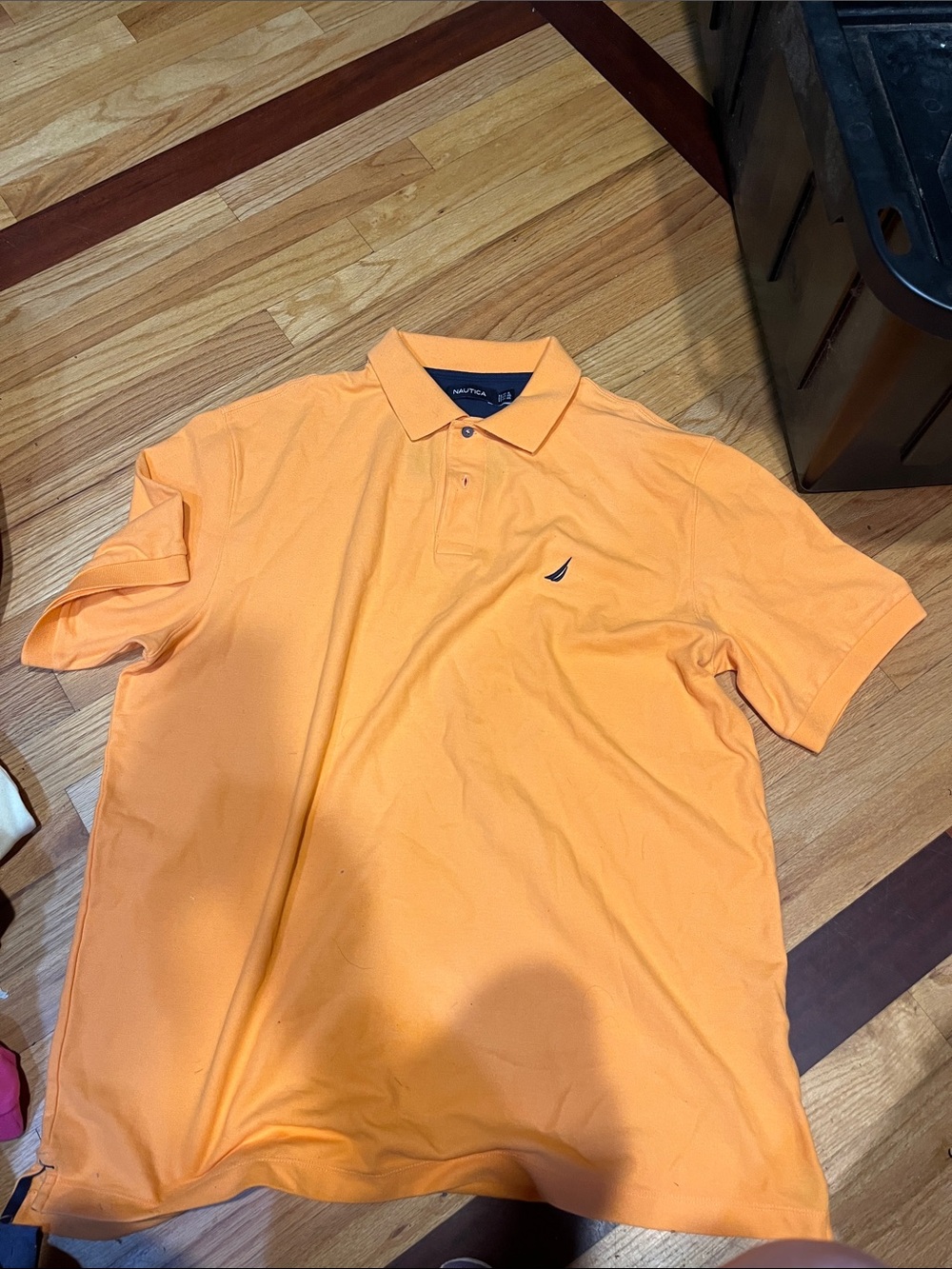 Nautica Men's Bright Orange Polo with Embroidered Sail Logo